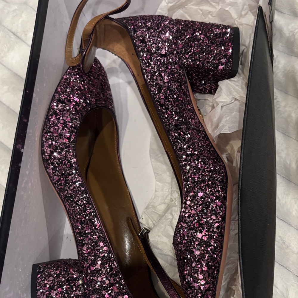 Aquazzura Pink Glitter Heels